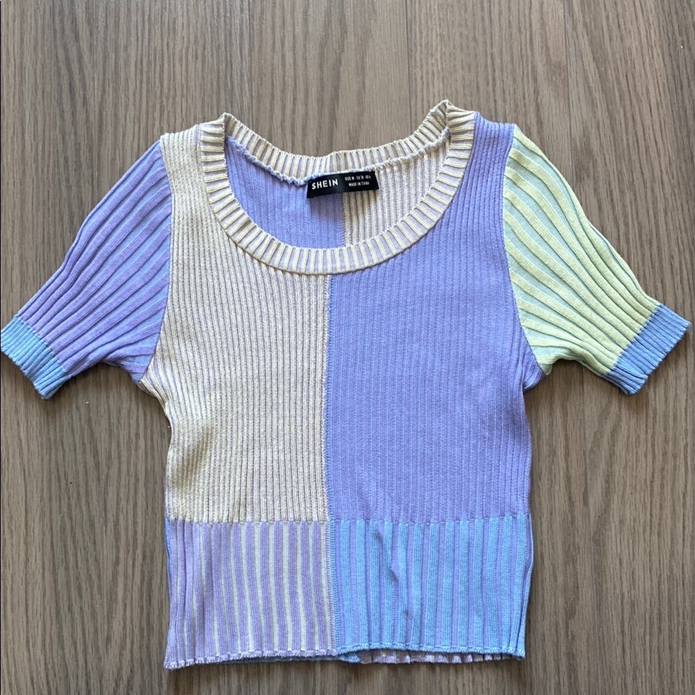 Colorblock Ribbed Knit Top